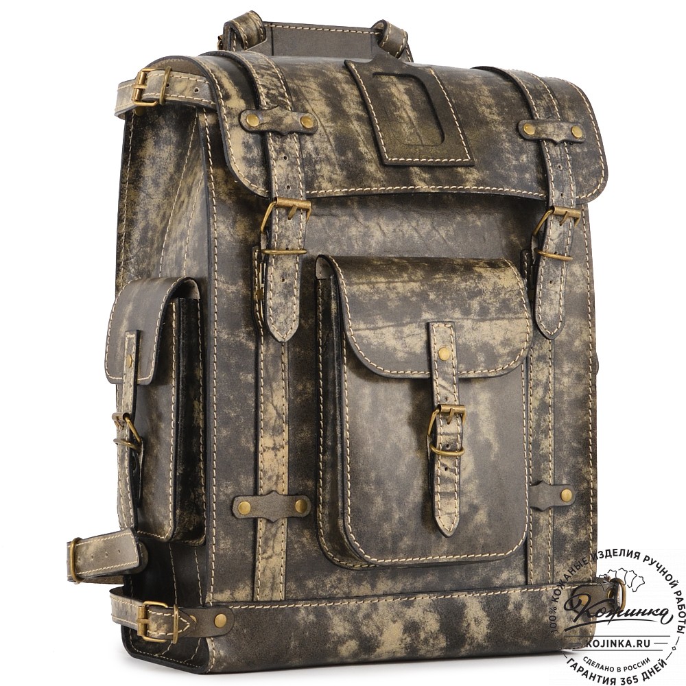 Кожаный ранец "Максимус 3" (пепел глянец)